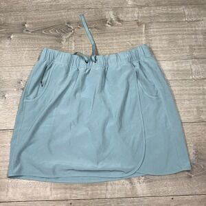 Patagonia Skort Womens L Blue Athletic Jersey Lined Pockets Drawstring